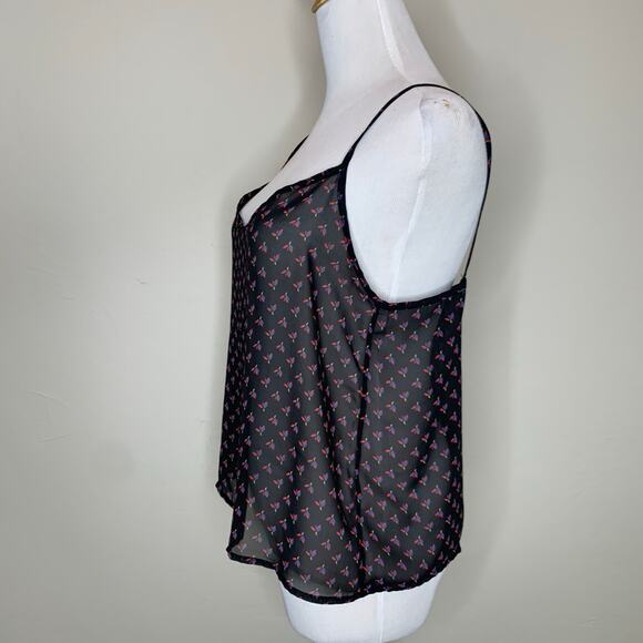 American Apparel Chiffon Tank Flowy Sz Small Abstract Floral Print - Picture 3 of 7